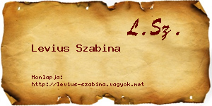 Levius Szabina névjegykártya